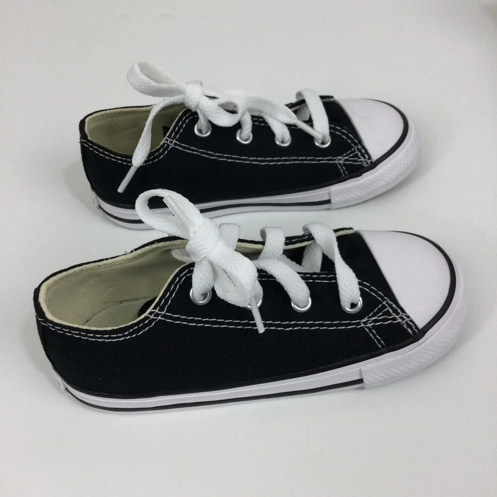 Converse Infant All Star Chuck Taylor Low Top Ox Unisex Sneaker Shoes Black 9 US